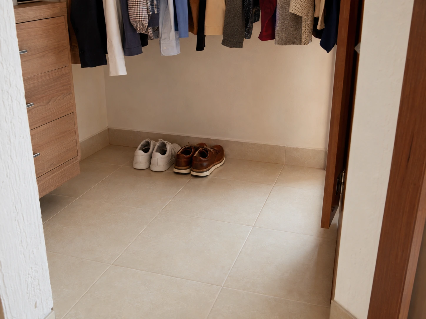 Piso de clóset pequeño libre de desorden